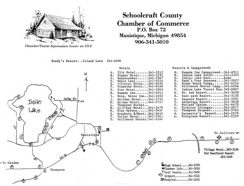 Valley Motel - Handy Map Of Manistique Area Motels